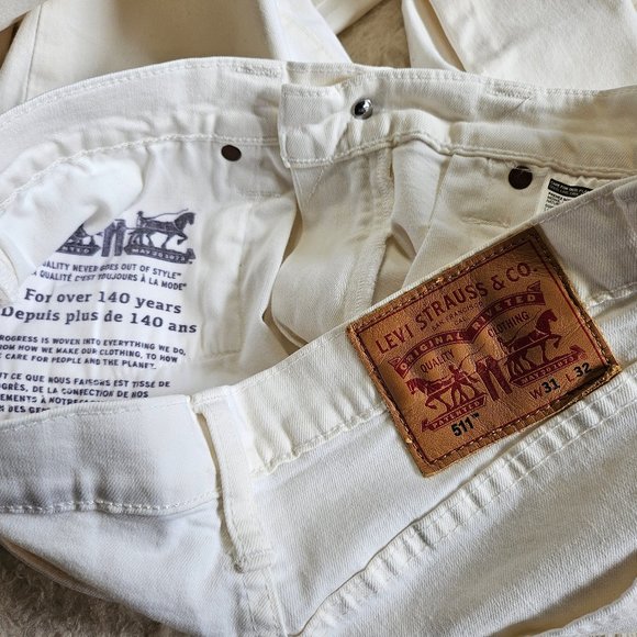 Levi's 511 Women's White Straight Legs Denim Jeans W31xL32 - Picture 9 of 11